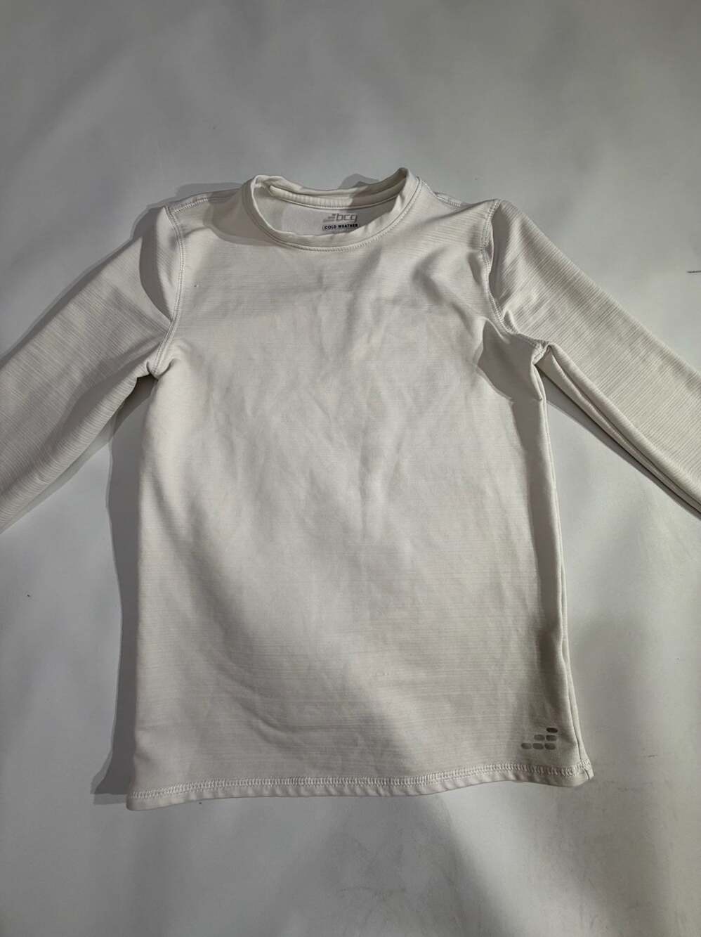 BCG Cold Weather White Thermal Base Layer Long Sleeve Crew Top Womens M